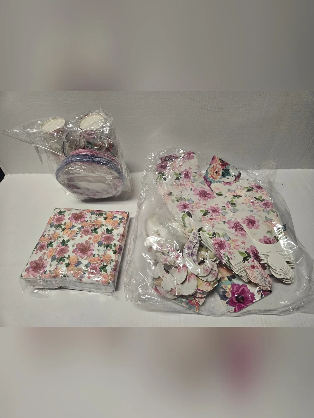 Floral Tea Party Set 36 Cups Baby‎ Shower Wedding Party Supplies Plates Napkins